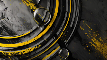 Abstract background who simbolizes video production and streaming, in black, gray and yellow