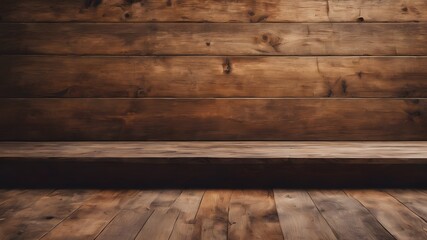 Old wooden wall with wooden floor