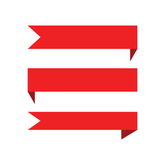 Red ribbon. Decoration and celebration vector. ribbon icon image. Isolated decoration ribbon design. decorative design elements ribbons, frames, stickers, labels