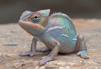Fototapeta premium Close Up of Lizard on Rock