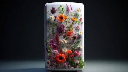 many flowers in refrigerator room for flowers