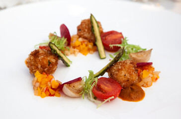 View of the cuisine on the plate