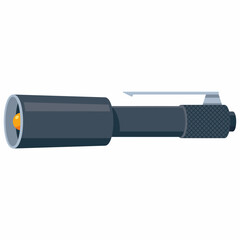 Flashlight vector cartoon illustration isolated on a white background.