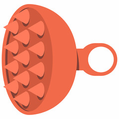 Silicone shampoo brush vector cartoon illustration isolated on a white background.