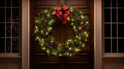 Fototapeta na wymiar festive holiday wreath lights