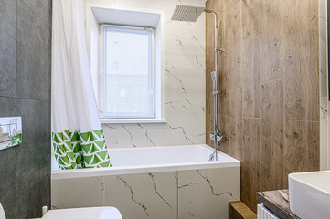interior apartment room bathroom, sink, decorative elements, toilet. WC, sanitary unit, wash room