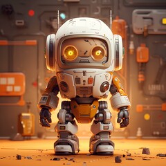 Naklejka premium The 3d small robot graphic cartoon 