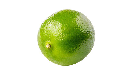 Lime with leaves isolated on a transparent background.
