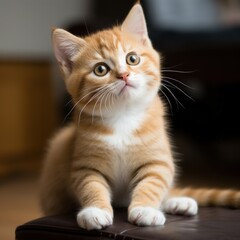 A Kitten Sitting and Looking Curious