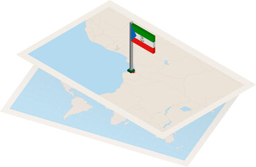 Fototapeta na wymiar Equatorial Guinea map and flag
