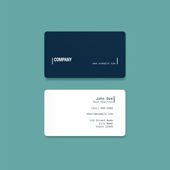 Business card layout, vector template. Modern minimal design style, corporate stationery. Editable print handout.