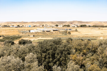 a view of Cinco Olivas village, Ribera Baja del Ebro, province of Zaragoza, Aragon, Spain
