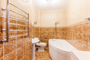 interior apartment room bathroom, sink, decorative elements, toilet. WC, sanitary unit, wash room