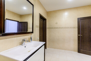 interior apartment room bathroom, sink, decorative elements, toilet. WC, sanitary unit, wash room