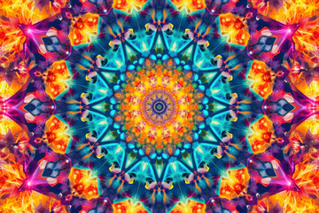 Obraz premium Bright colorful kaleidoscope pattern. Festive style