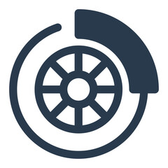 Obraz premium Advanced Brake System Mechanism Vector Icon Illustration