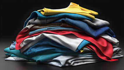 a pile of clothes. Pile of Dirty Laundry on a Black Background