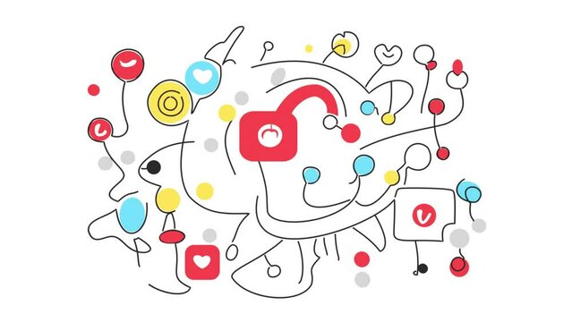social media networks, abstract concept, minimalism