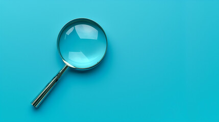 magnifying glass on blue background