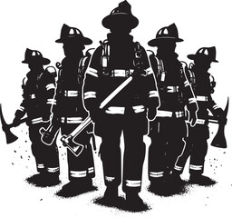 silhouette of firefighter
