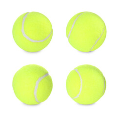 Tennis ball isolated on white, different sides