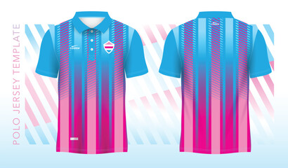 blue pink abstract background and pattern for polo jersey sport design template