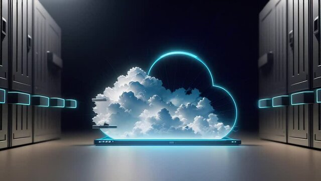 Concept of cloud storage, representing the accessibility and scalability of virtual technology 