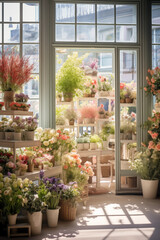 Fototapeta na wymiar Spring, Happy Easter flowers background. Mother's Day. International Women's Day card. Flower Shop