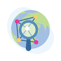 Visually appealing network searching flat style icon, easy to use and download