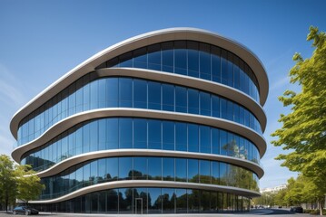modern architecture's elegance , emphasizing sleek lines, geometric windows by ai generated