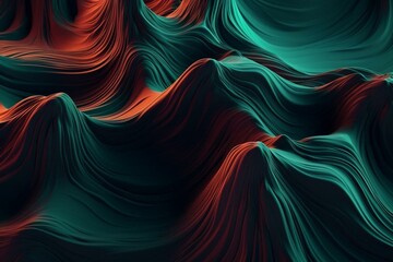 Dynamic and vibrant artwork featuring fluid and curving lines. Generative AI