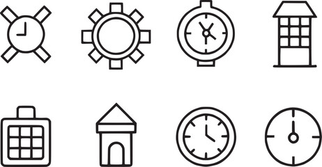 set of clock icon vector collections. 