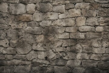 Texture of an ancient castle stone wall with a design of plaster covering. Generative AI - obrazy, fototapety, plakaty