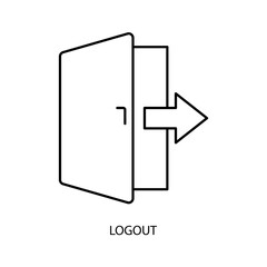 logout concept line icon. Simple element illustration. logout concept outline symbol design.