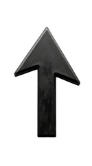 Fototapeta premium Black Arrow Pointing Upward on Transparent Background
