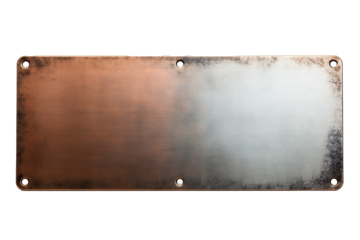 Metal plate banner isolated on transparent background Generative Ai