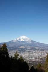 神奈川県と静岡県の境にある乙女峠からの富士山