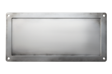Metal plate banner isolated on transparent background Generative Ai