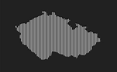 Abstract map Czech republic, parallel grey lines