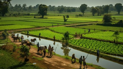crops farm india - obrazy, fototapety, plakaty