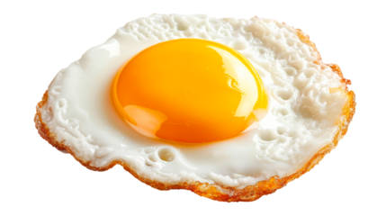 Perfectly Fried Sunny-Side Up Egg on a Transparent Background