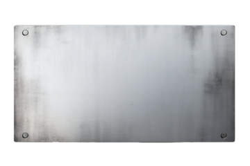 Metal plate banner isolated on transparent background Generative Ai
