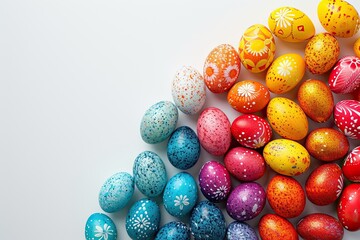 Fototapeta na wymiar Vibrant Easter Eggs Diagonal Spread