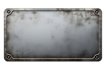 Metal plate banner isolated on transparent background Generative Ai