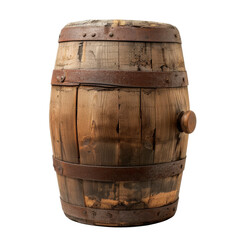 Wooden Barrel on Transparent Background