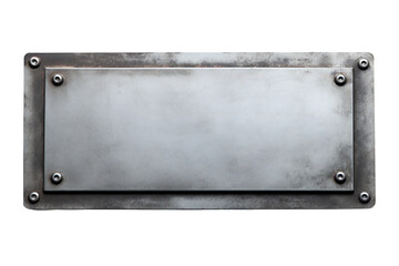 Metal plate banner isolated on transparent background Generative Ai