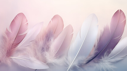 The softness of feather textures, gentle gradients and artistic elements for a delicate and elegant background Ai Generative
