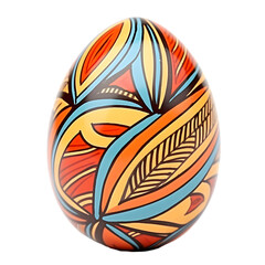 An easter egg with a decorative pattern on a transparent background
