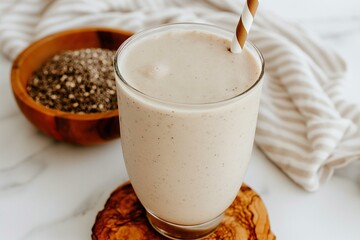 Creamy Chia Seed Smoothie in a Glass