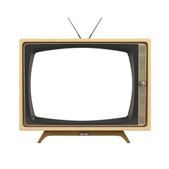 Vintage Television Set Isolated on Transparent Background Evoking Retro Entertainment